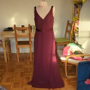 NWT White By Vera Wang For Davids Bridal Wine Bridesmaid Dress